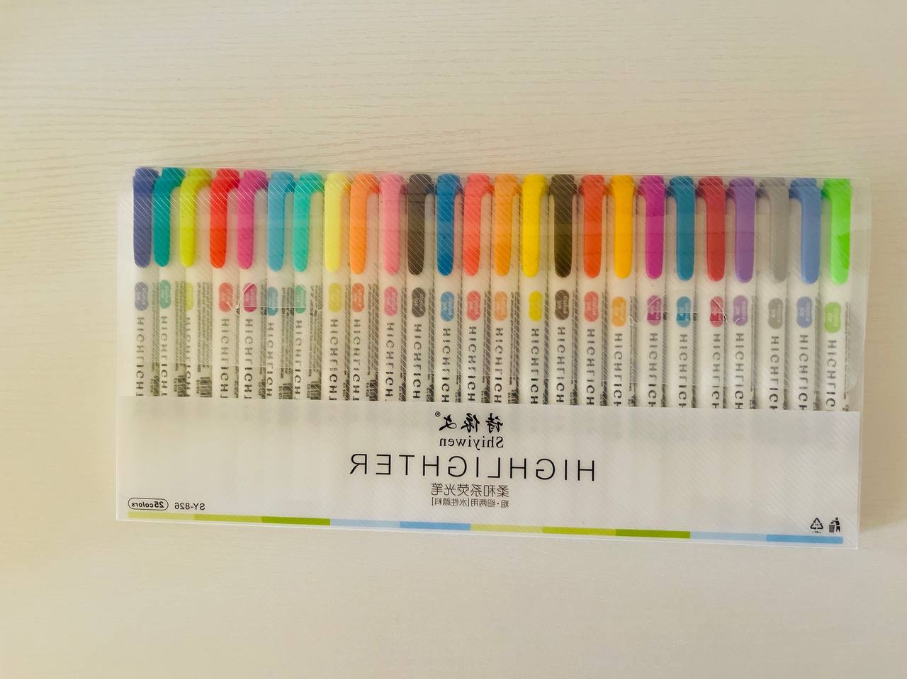 سێتی قەڵەمی هایلایتەری ڕەنگاو ڕەنگ